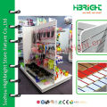 white colour 4 way freestanding slatwall display stand